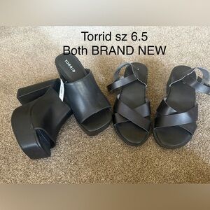 torrid Black Platform and Strappy Slide Mules both sz 6.5. See below